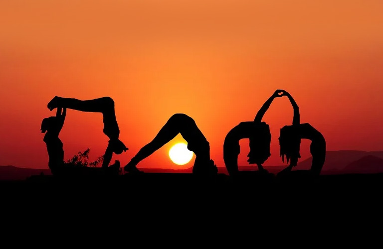 yoga sunset